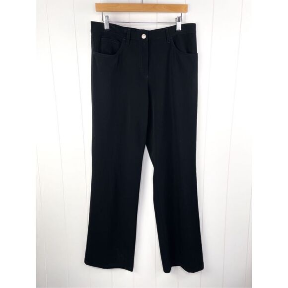 Armani Collezioni Y2K 2006 Wide Leg Black Trouser Jeans Size 10 - Picture 1 of 12